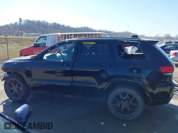 2021 Jeep Grand Cherokee 80th Anniversary with VIN 1C4RJFBG9MC745643, listed as a IAAI auction lot 41729989 with 88,567 mi miles and . Bid and sale history available at DreamBid. Image 15.