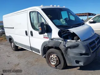 2015 Ram ProMaster Cargo Van with VIN 3C6TRVAG0FE502879, listed as a IAAI auction lot 38385844 with 105,484 mi miles. Bid and sale history available at carsss.com. Image 1.