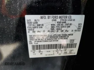 2012 Ford Explorer XLT with VIN 1FMHK7D89CGA19109, listed as a Copart auction lot 53561045 with 219,765 mi miles and Clean Title. Bid and sale history available at DreamBid. Image 13.