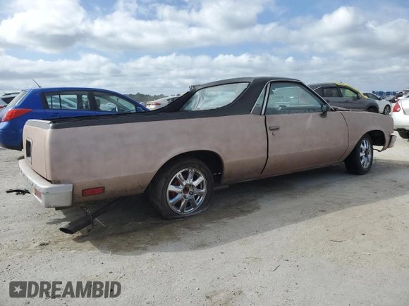 1982 Chevrolet El Camino z VIN 1GCCW80HXCR198571, wystawiony jako Copart lot #77004474 z przebiegiem 70 899 mil mil oraz Szkoda całkowita • Salvage title. Historia ofert i sprzedaży dostępna na DreamBid. Obrazek 3.