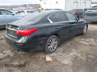 2015 Infiniti Q50 with VIN JN1BV7AR5FM392624, listed as a IAAI auction lot 41667327 with 53,589 mi miles. Bid and sale history available at carsss.com. Image 4.