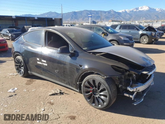2022 Tesla Model Y Performance with VIN 7SAYGDEF3NF446769, listed as a Copart auction lot 83702074 with 32,895 mi miles and Salvage title. Bid and sale history available at DreamBid. Image 4.