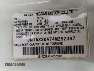2004 Nissan 350Z Touring with VIN JN1AZ36A74M252387, listed as a Copart auction lot 71635494 with 45,040 mi miles and Salvage Title. Bid and sale history available at carsss.com. Image 13.