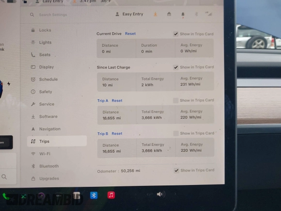 2019 Tesla Model 3 Mid Range with VIN 5YJ3E1EA5KF299589, listed as a IAAI auction lot 41709733 with 50,256 mi miles and . Bid and sale history available at DreamBid. Image 7.