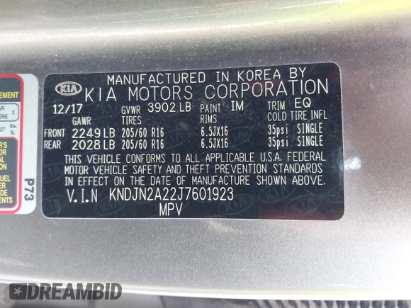 2018 Kia Soul with VIN KNDJN2A22J7601923, listed as a IAAI auction lot 42041363 with 106,946 mi miles. Bid and sale history available at carsss.com. Image 9.