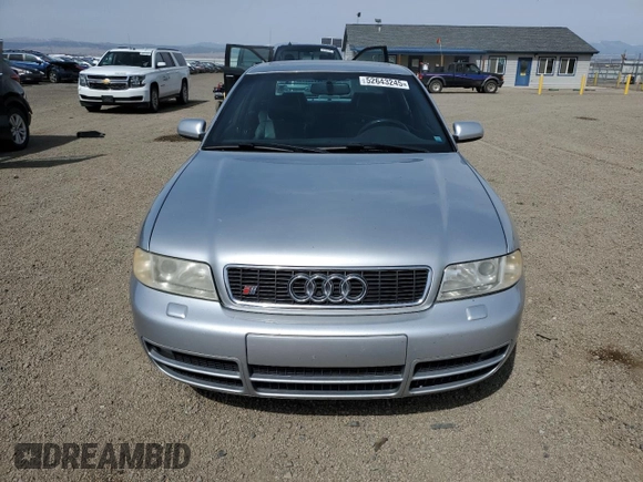 2001 Audi S4 with VIN WAURD68D91A045162, listed as a Copart auction lot 52643245 with 175,863 mi miles and Clean Title. Bid and sale history available at carsss.com. Image 5.