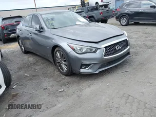 2019 Infiniti Q50 3.0t LUXE with VIN JN1EV7AP5KM519569, listed as a IAAI auction lot 42078137 with 134,486 mi miles. Bid and sale history available at carsss.com. Image 1.