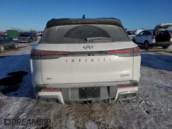 2023 Infiniti QX60 Autograph with VIN 5N1DL1HU3PC367128, listed as a Copart auction lot 46273845 with Not provided miles and Salvage title. Bid and sale history available at DreamBid. Image 6.