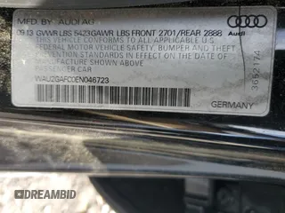 2014 Audi A7 Prestige с VIN WAU2GAFC0EN046723, выставлен на аукционе Copart как лот 55253235 с пробегом 165 141 миль миль и Списание • Salvage title. История ставок и продаж доступна на DreamBid. Изображение 13.
