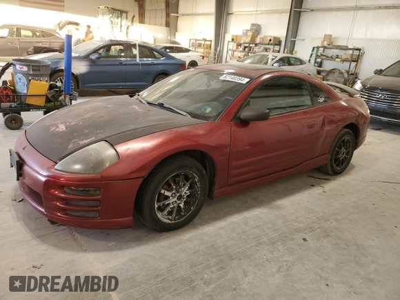 2001 Mitsubishi Eclipse with VIN 4A3AC54H51E182191, listed as a Copart auction lot 82140394 with 160,295 mi miles and Salvage Title. Bid and sale history available at DreamBid. Image 1.