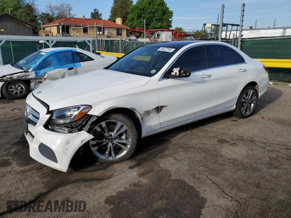 2018 Mercedes-Benz C 300 with VIN WDDWF4KB4JR393941, listed as a Copart auction lot 58537295 with 66,352 mi miles and Salvage title. Bid and sale history available at DreamBid. Image 1.