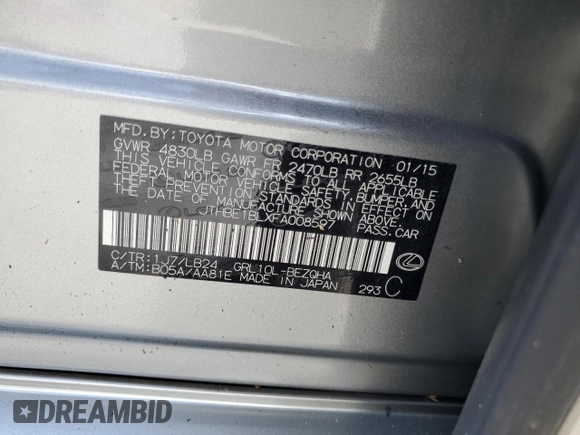 2015 Lexus GS 350 z VIN JTHBE1BLXFA008597, wystawiony jako Copart lot #53184525 z przebiegiem 116 703 mil mil oraz Szkoda całkowita • Salvage title. Historia ofert i sprzedaży dostępna na DreamBid. Obrazek 13.
