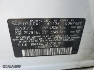 2017 Hyundai Azera Limited with VIN KMHFH4JG6HA581916, listed as a Copart auction lot 64742563 with 43,993 mi miles. Bid and sale history available at carsss.com. Image 13.