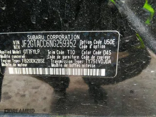 2022 Subaru Crosstrek Premium with VIN JF2GTACC6NG259352, listed as a IAAI auction lot 41787631 with 43,394 mi miles. Bid and sale history available at carsss.com. Image 9.