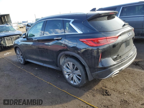 2021 Infiniti QX50 SENSORY with VIN 3PCAJ5CB0MF114230, listed as a Copart auction lot 46273185 with 47,328 mi miles and Salvage Title. Bid and sale history available at carsss.com. Image 2.