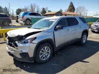 2020 Chevrolet Traverse LS with VIN 1GNEVFKW7LJ267704, listed as a Copart auction lot 50565135 with 108,579 mi miles and Salvage Title. Bid and sale history available at carsss.com. Image 1.