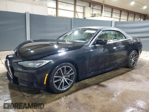 2024 BMW 4 Series 430i z VIN WBA23AT01RCP59248, wystawiony jako Copart lot #46714575 z przebiegiem 34 623 mil mil oraz Tytuł czysty. Historia ofert i sprzedaży dostępna na DreamBid. Obrazek 1.