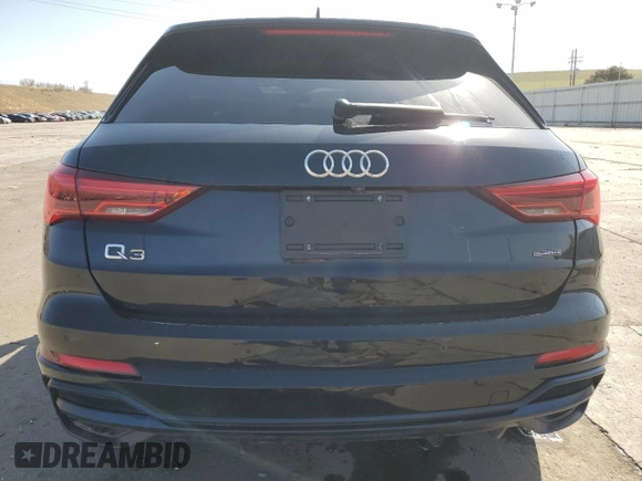 2020 Audi Q3 S line Premium Plus with VIN WA1EECF36L1040120, listed as a Copart auction lot 52399825 with 86,757 mi miles and Salvage title. Bid and sale history available at DreamBid. Image 6.