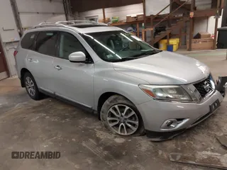2013 Nissan Pathfinder Platinum with VIN 5N1AR2MM0DC628188, listed as a IAAI auction lot 41672150 with 119,405 mi miles and . Bid and sale history available at DreamBid. Image 1.
