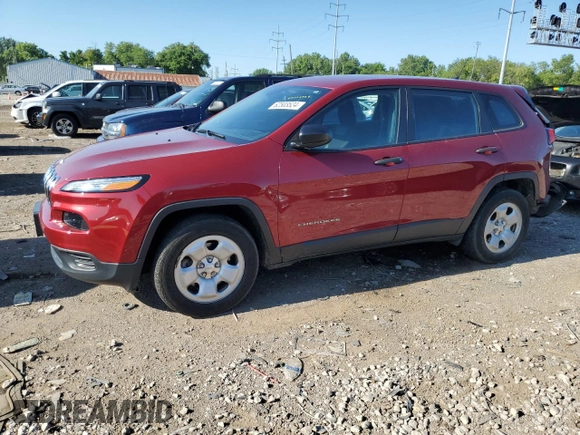 2017 Jeep Cherokee Sport with VIN 1C4PJMAS2HD217704, listed as a Copart auction lot 62503524 with 60,194 mi miles and Salvage Title. Bid and sale history available at carsss.com. Image 1.