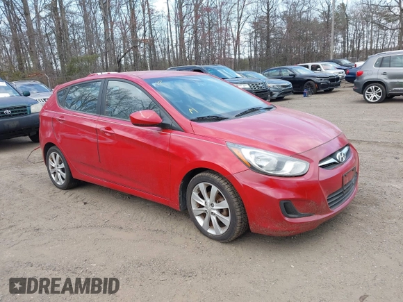 2012 Hyundai Accent SE with VIN KMHCU5AE8CU037718, listed as a IAAI auction lot 41845159 with 167,444 mi miles. Bid and sale history available at carsss.com. Image 1.