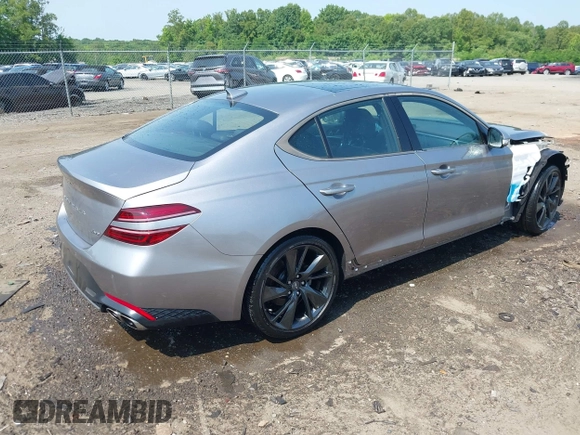 2023 Genesis G70 2.0T with VIN KMTG34TA2PU121151, listed as a IAAI auction lot 42425161 with 19,646 mi miles and . Bid and sale history available at DreamBid. Image 4.