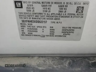 2013 Cadillac SRX Performance Collection z VIN 3GYFNHE3XDS622157, wystawiony jako Copart lot #53475675 z przebiegiem 95 253 mil mil oraz Szkoda całkowita • Salvage title. Historia ofert i sprzedaży dostępna na DreamBid. Obrazek 14.
