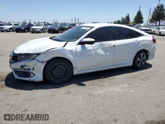 2021 Honda Civic LX z VIN 2HGFC2F60MH539648, wystawiony jako Copart lot #57490435 z przebiegiem 70 414 mil mil oraz Szkoda całkowita • Salvage title. Historia ofert i sprzedaży dostępna na DreamBid. Obrazek 1.
