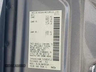 2021 Nissan Maxima SV z VIN 1N4AA6CVXMC508952, wystawiony jako IAAI lot #42491745 z przebiegiem 66 250 mil mil oraz . Historia ofert i sprzedaży dostępna na DreamBid. Obrazek 9.