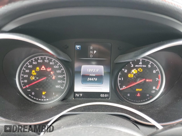 2018 Mercedes-Benz C 43 AMG with VIN 55SWF6EB1JU268322, listed as a Copart auction lot 49921335 with 24,476 mi miles and Salvage Title. Bid and sale history available at carsss.com. Image 9.