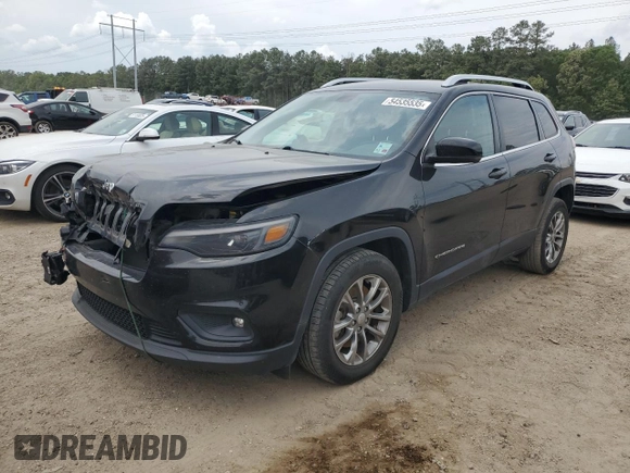 2019 Jeep Cherokee Latitude Plus with VIN 1C4PJLLB4KD344520, listed as a Copart auction lot 54535535 with 121,277 mi miles and Salvage Title. Bid and sale history available at DreamBid. Image 1.