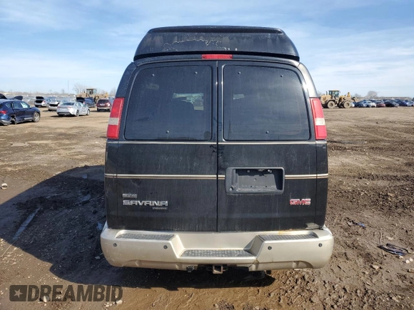 2011 GMC Savana Cargo Van YF7 Upfitter with VIN 1GDS7DC48B1172487, listed as a Copart auction lot 46772995 with 156,594 mi miles and Salvage Title. Bid and sale history available at carsss.com. Image 6.