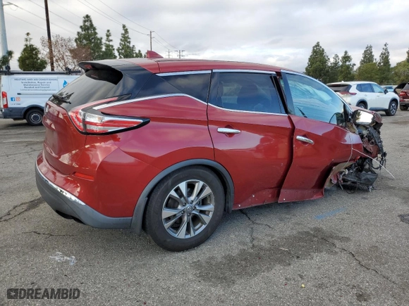 2017 Nissan Murano SV with VIN 5N1AZ2MG6HN141372, listed as a Copart auction lot 43833145 with 113,786 mi miles and Salvage Title. Bid and sale history available at carsss.com. Image 3.
