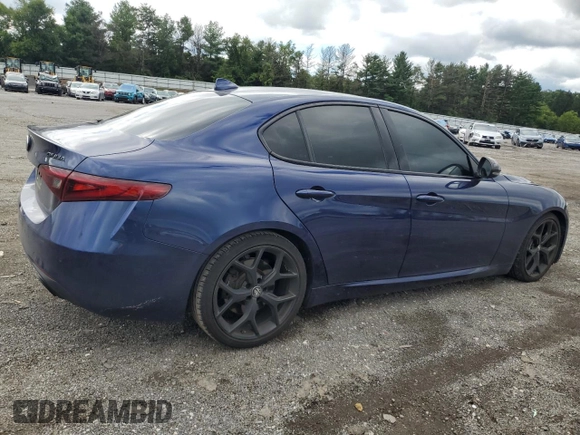 2019 Alfa Romeo Giulia Sport with VIN ZARFAMAN9K7612254, listed as a Copart auction lot 67827404 with 88,116 mi miles and Salvage Title. Bid and sale history available at carsss.com. Image 3.