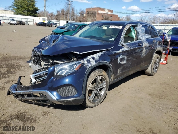 2019 Mercedes-Benz GLC with VIN WDC0G4KB5KV153037, listed as a Copart auction lot 50768415 with 52,018 mi miles and Salvage Title. Bid and sale history available at carsss.com. Image 1.