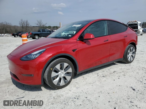 2021 Tesla Model Y Standard Range with VIN 5YJYGDED3MF107259, listed as a Copart auction lot 48566935 with 68,561 mi miles and Salvage Title. Bid and sale history available at carsss.com. Image 1.