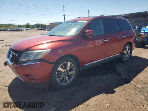 2014 Nissan Pathfinder S with VIN 5N1AR2MM1EC687297, listed as a Copart auction lot 57609195 with 212,280 mi miles and Clean title. Bid and sale history available at DreamBid. Image 1.