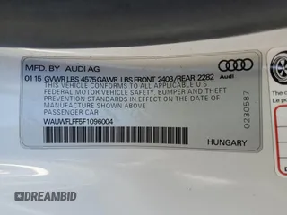 2015 Audi A3 z VIN WAUWFLFF5F1096004, wystawiony jako Copart lot #49745395 z przebiegiem 45 486 mil mil oraz Szkoda całkowita • Salvage title. Historia ofert i sprzedaży dostępna na DreamBid. Obrazek 12.