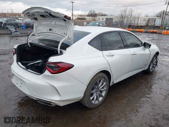 2021 Acura TLX w/A-Spec Package with VIN 19UUB5F53MA012897, listed as a IAAI auction lot 41571283 with 1 mi miles. Bid and sale history available at carsss.com. Image 4.