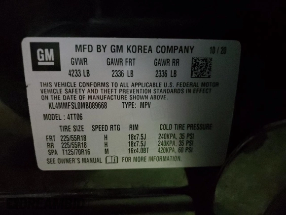 2021 Buick Encore GX Essence with VIN KL4MMFSL0MB089668, listed as a Copart auction lot 44696765 with 47,859 mi miles and Salvage title. Bid and sale history available at DreamBid. Image 13.
