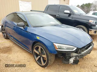 2019 Audi A5 Sportback Prestige with VIN WAUFNCF55KA016463, listed as a IAAI auction lot 41801790 with 112,048 mi miles. Bid and sale history available at carsss.com. Image 1.