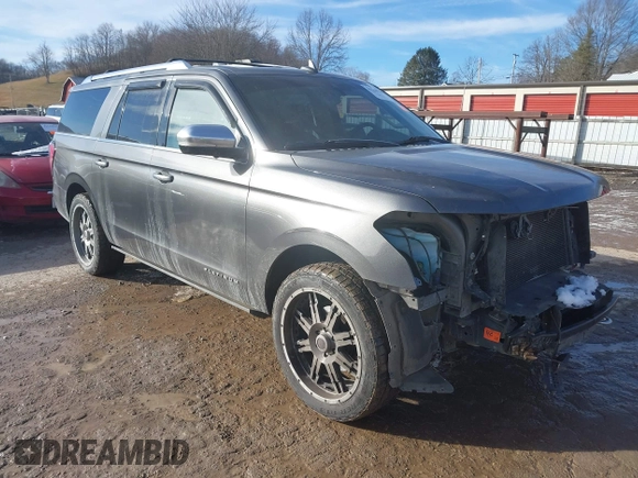 2018 Ford Expedition Max Platinum with VIN 1FMJK1MTXJEA38800, listed as a IAAI auction lot 41144759 with 127,571 mi miles and . Bid and sale history available at DreamBid. Image 1.