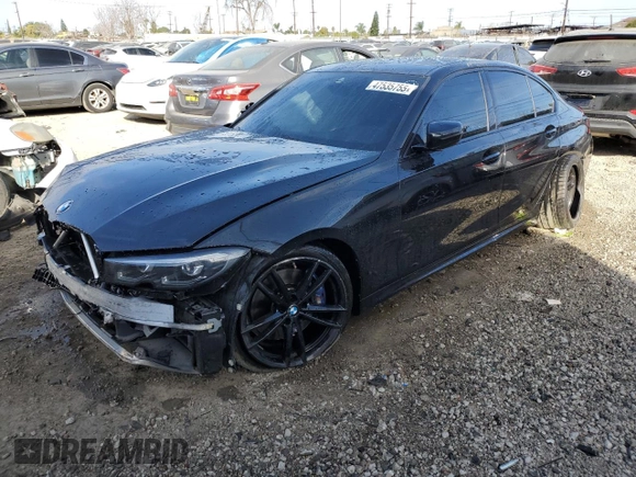 2022 BMW 3 Series M340i with VIN 3MW5U7J08N8C30901, listed as a Copart auction lot 47535755 with 35,338 mi miles and Salvage Title. Bid and sale history available at carsss.com. Image 1.