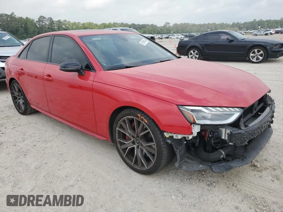 2021 Audi S4 Premium Plus with VIN WAUB4AF49MA031306, listed as a Copart auction lot 51076474 with 13,102 mi miles. Bid and sale history available at carsss.com. Image 4.