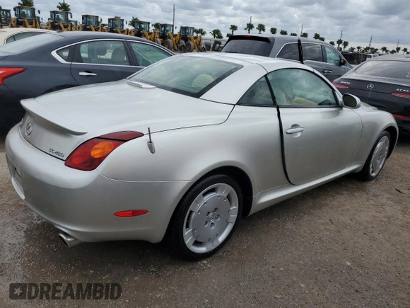 2002 Lexus SC with VIN JTHFN48Y420004275, listed as a Copart auction lot 75213054 with Not Provided miles and Non Repairable. Bid and sale history available at carsss.com. Image 3.