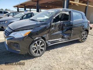 2024 Mitsubishi Mirage Black Edition with VIN ML32AWHJ9RH023722, listed as a Copart auction lot 48313985 with 4,733 mi miles and Salvage title. Bid and sale history available at DreamBid. Image 1.