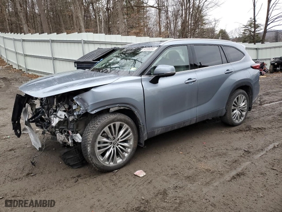 2022 Toyota Highlander Platinum with VIN 5TDFZRBH2NS219473, listed as a Copart auction lot 84596864 with 19,557 mi miles and Salvage Title. Bid and sale history available at carsss.com. Image 1.