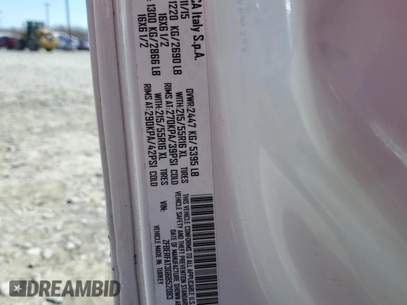 2016 Ram ProMaster City Cargo Tradesman with VIN ZFBERFAT3G6B52083, listed as a Copart auction lot 50864975 with 48,619 mi miles and Salvage title. Bid and sale history available at DreamBid. Image 12.