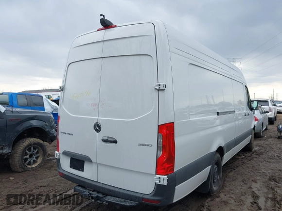 2024 Mercedes-Benz Sprinter Cargo Cargo with VIN W1Y4NDHYXRP739025, listed as a IAAI auction lot 41667576 with 12,431 mi miles and . Bid and sale history available at carsss.com. Image 4.