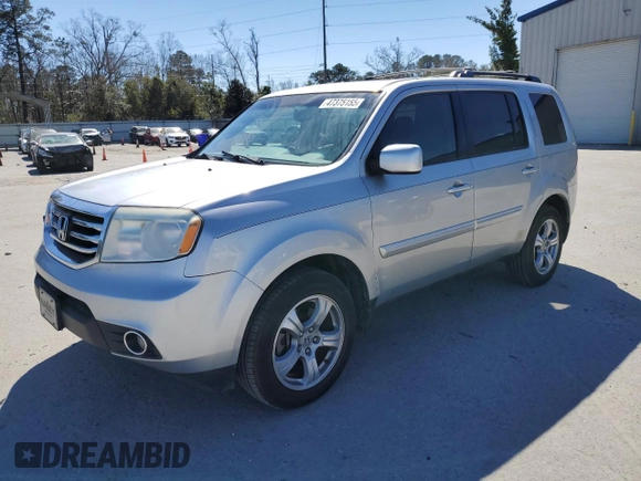 2013 Honda Pilot EX-L with VIN 5FNYF3H55DB010257, listed as a Copart auction lot 47375155 with 244,586 mi miles and Salvage Title. Bid and sale history available at DreamBid. Image 1.